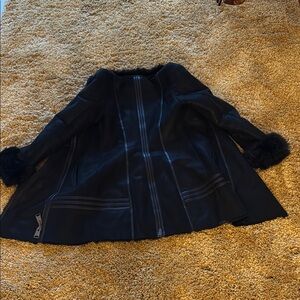Elegant Black Lambskin Coat